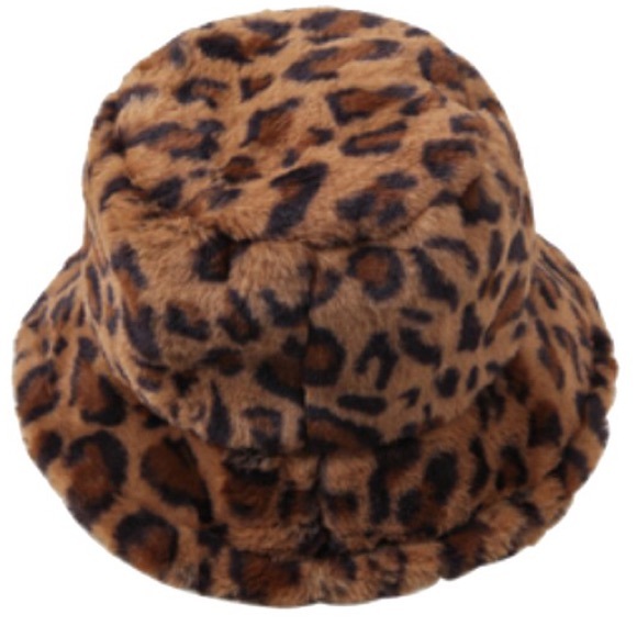 NEW Best Gift Leopard Faux Fur Bucket Winter Hat - Picture 2 of 7